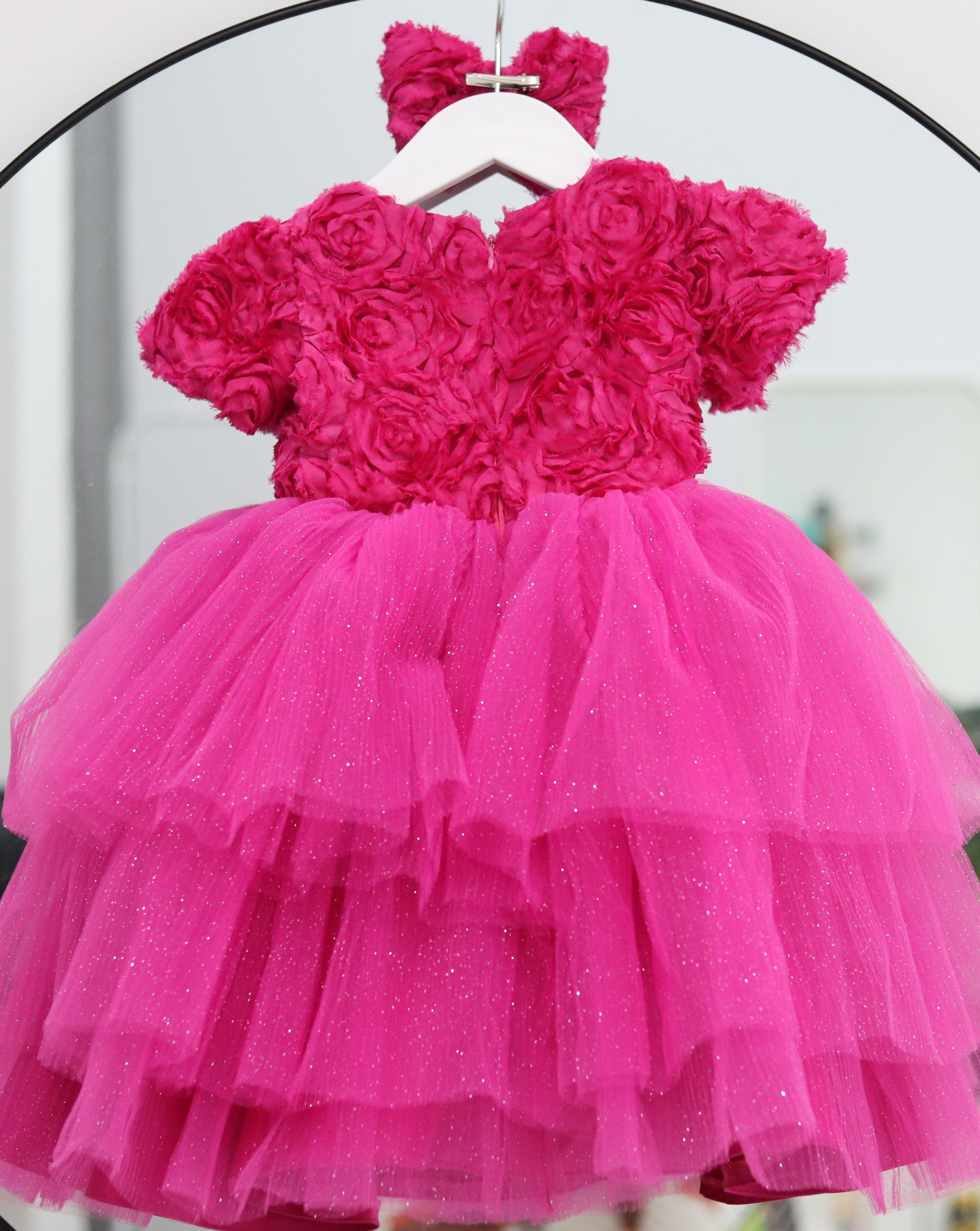 Baby Girl First Birthday Dress - Fuchsia Pink