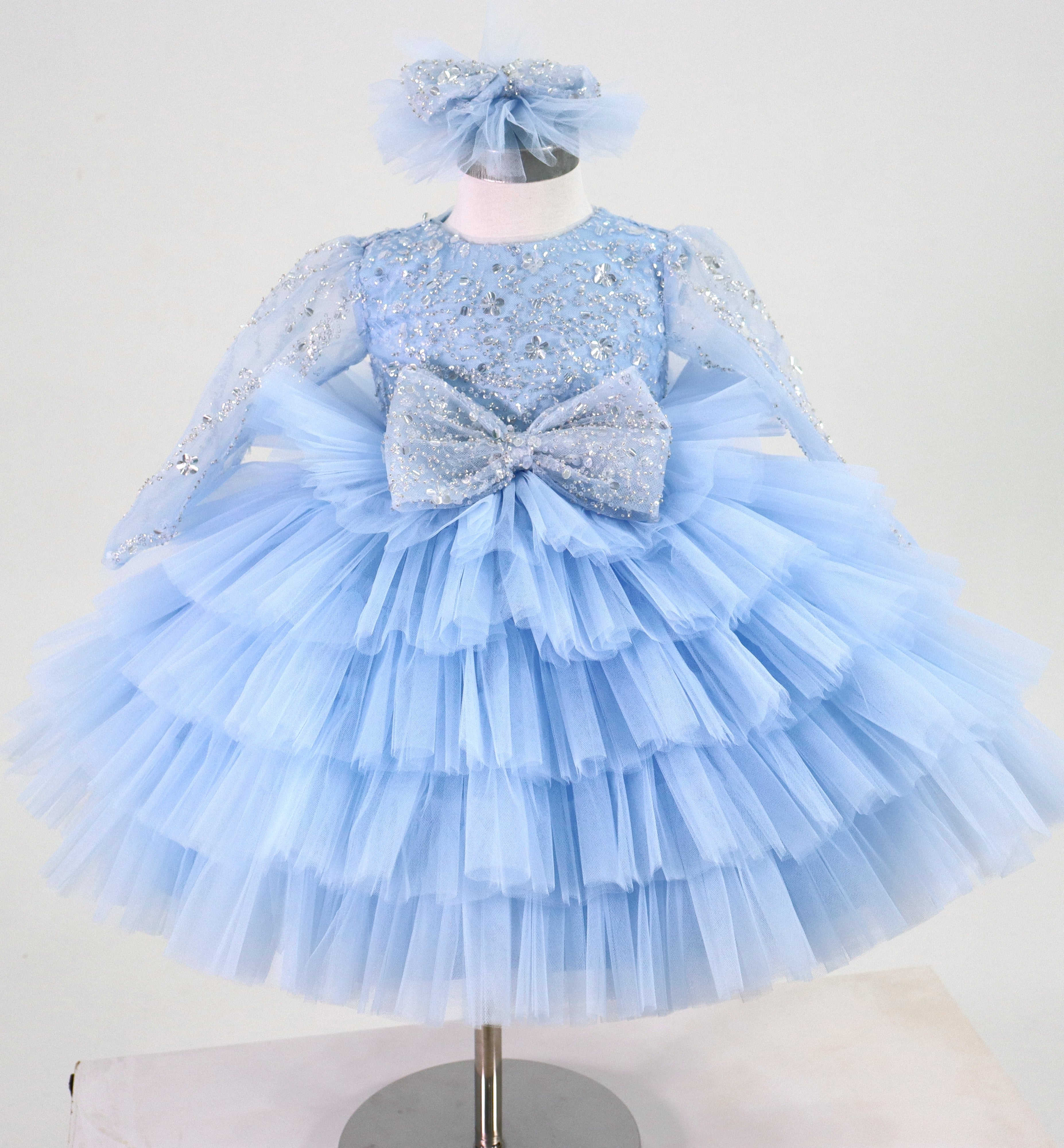 Princess Dress For Baby Girl - Blue