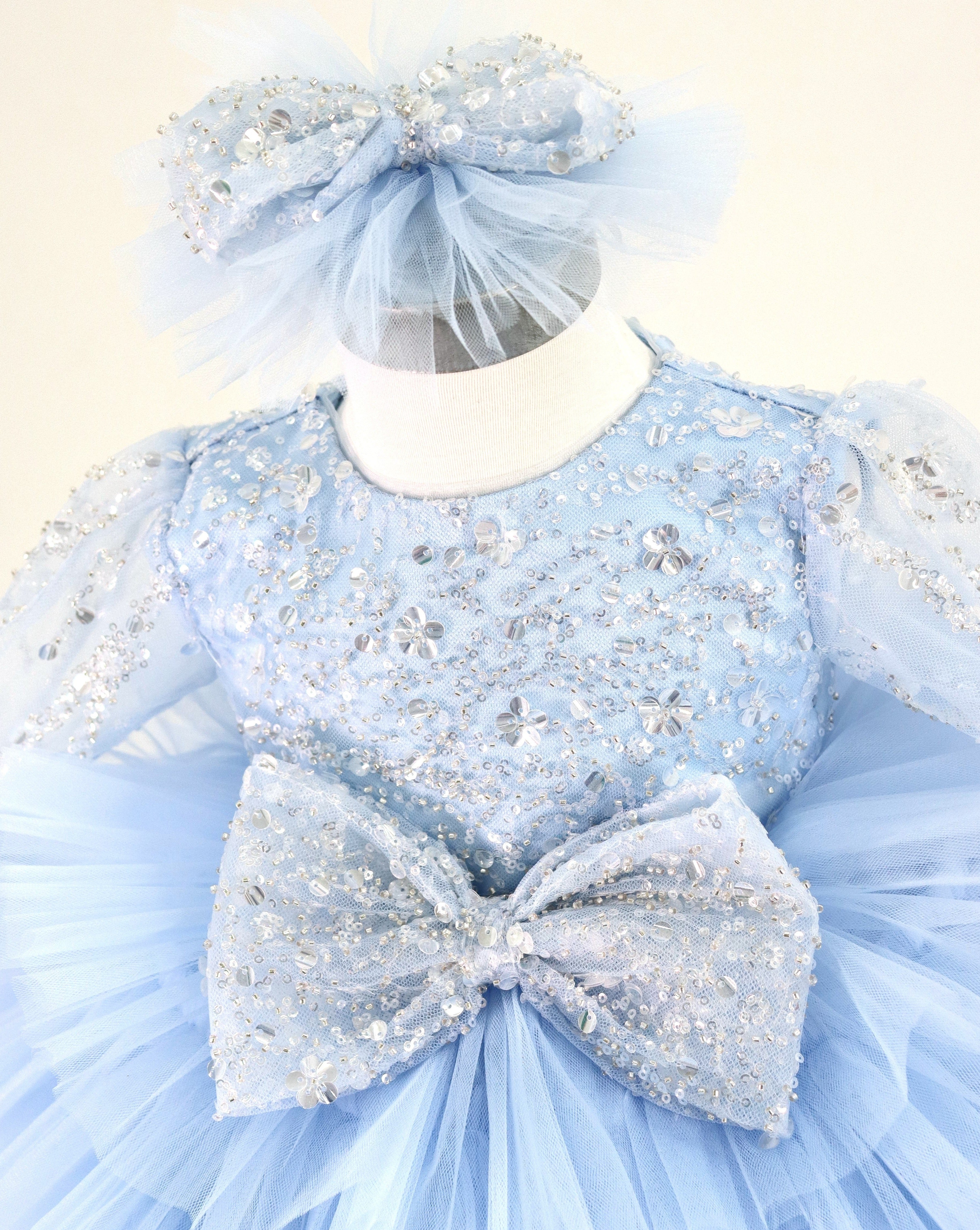 Princess Dress For Baby Girl - Blue