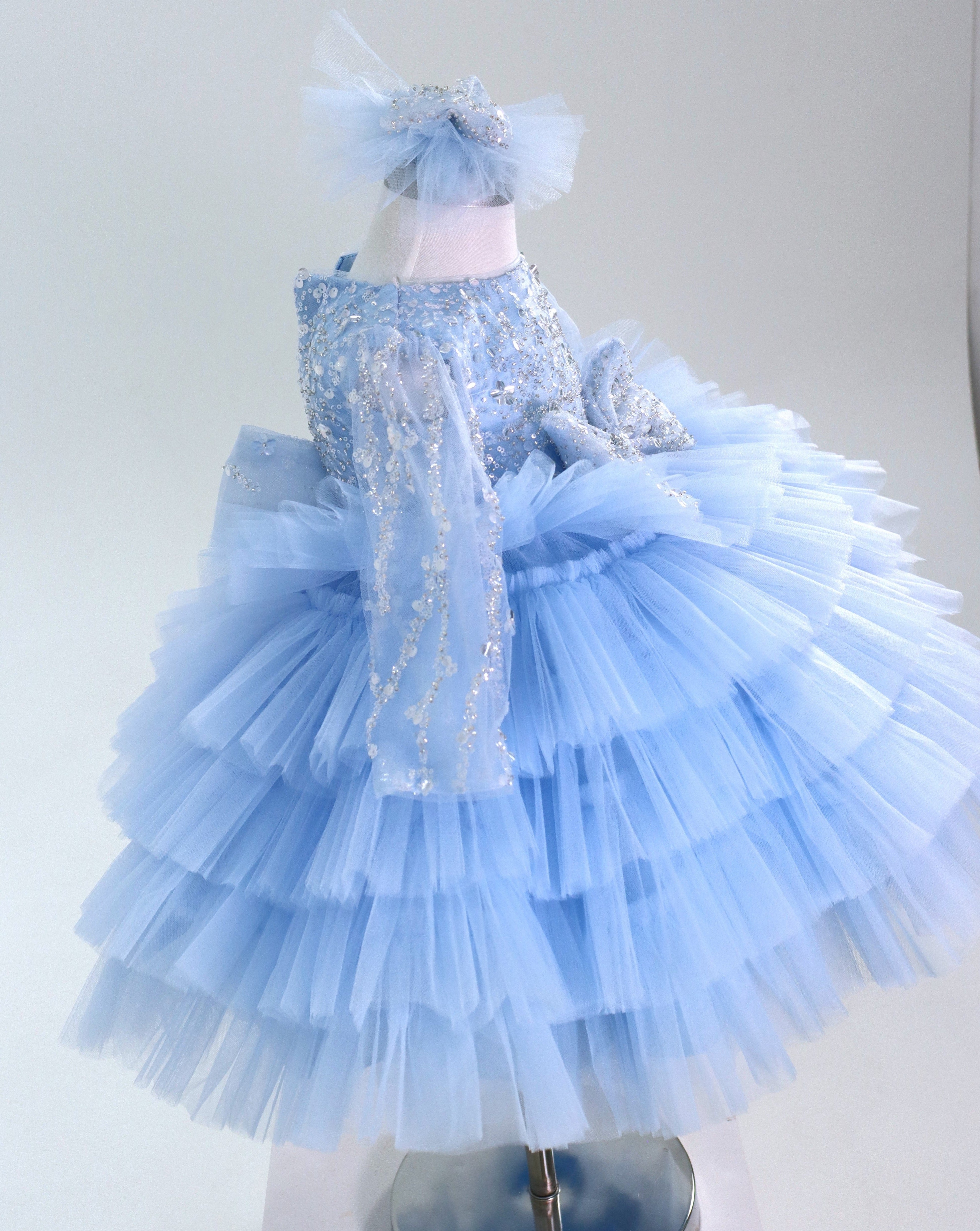 Princess Dress For Baby Girl - Blue