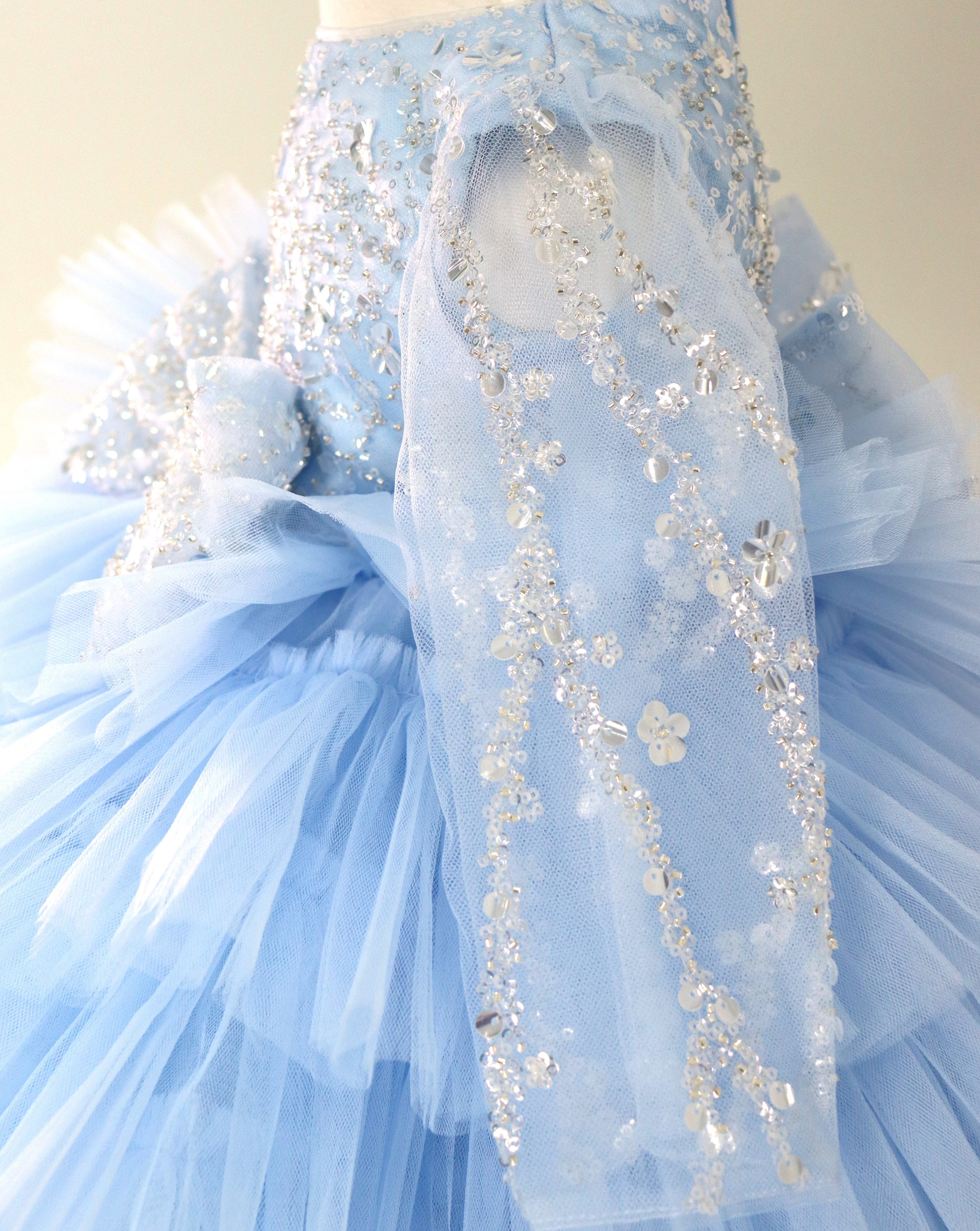 Princess Dress For Baby Girl - Blue