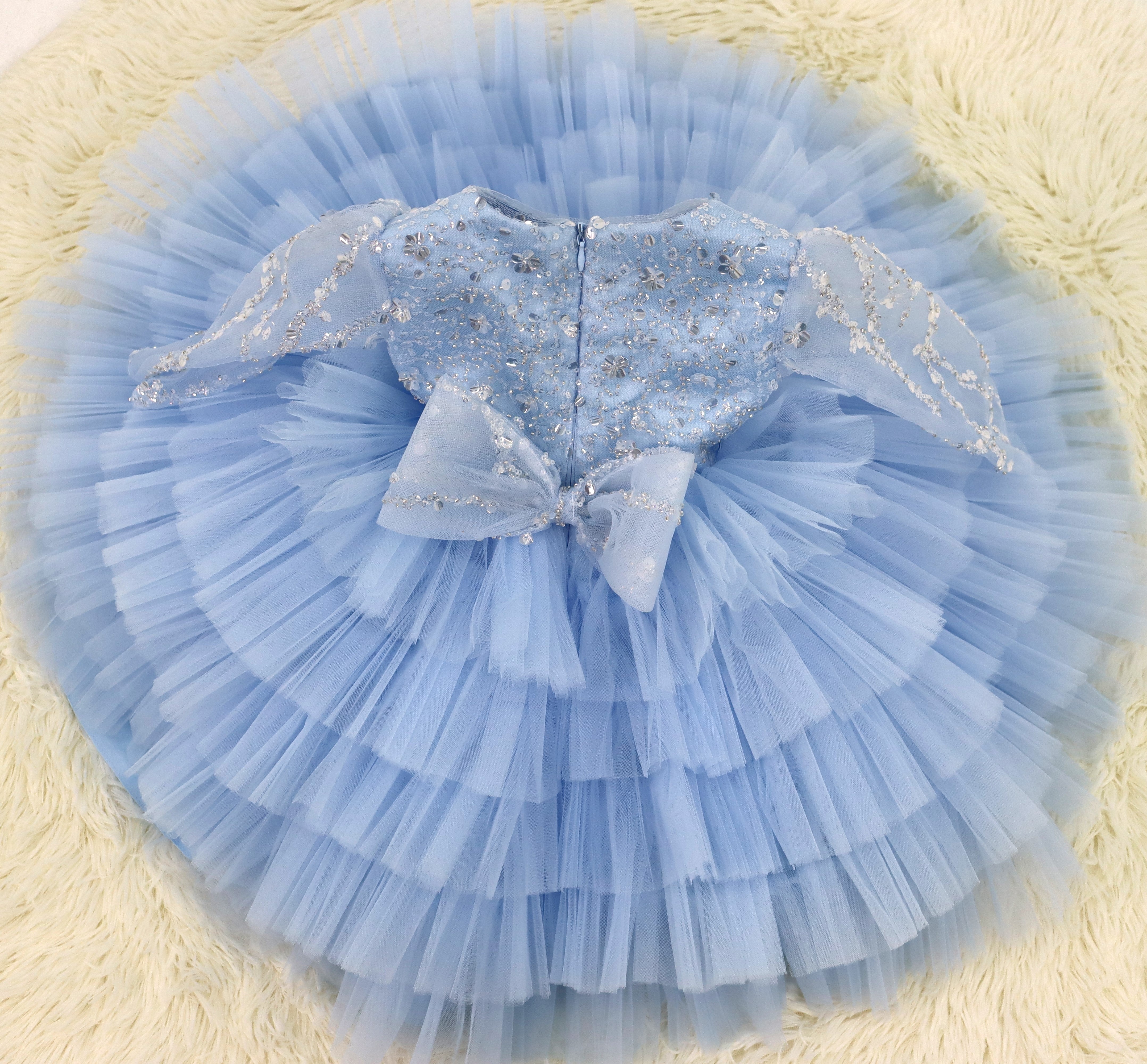 Princess Dress For Baby Girl - Blue