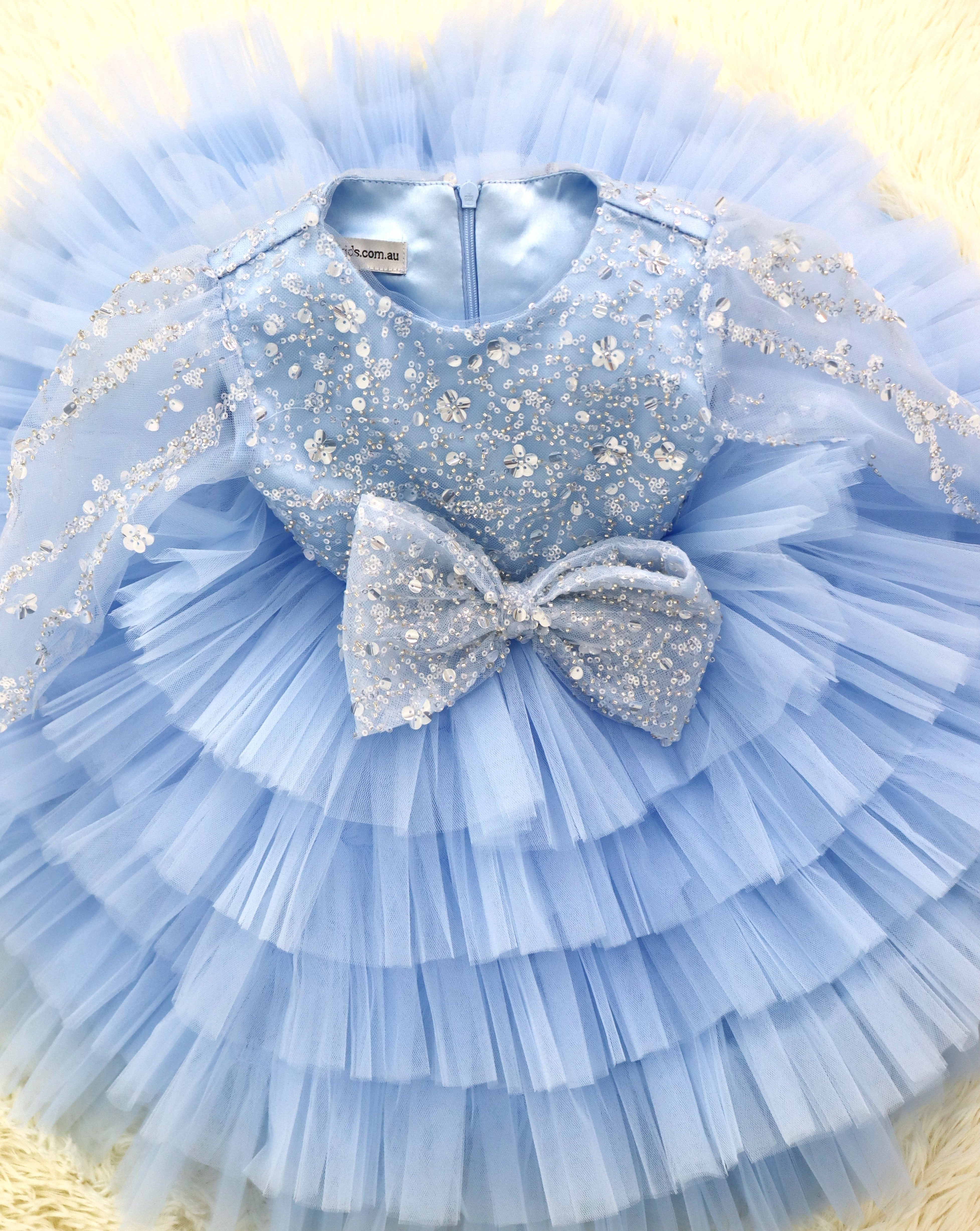 Princess Dress For Baby Girl - Blue