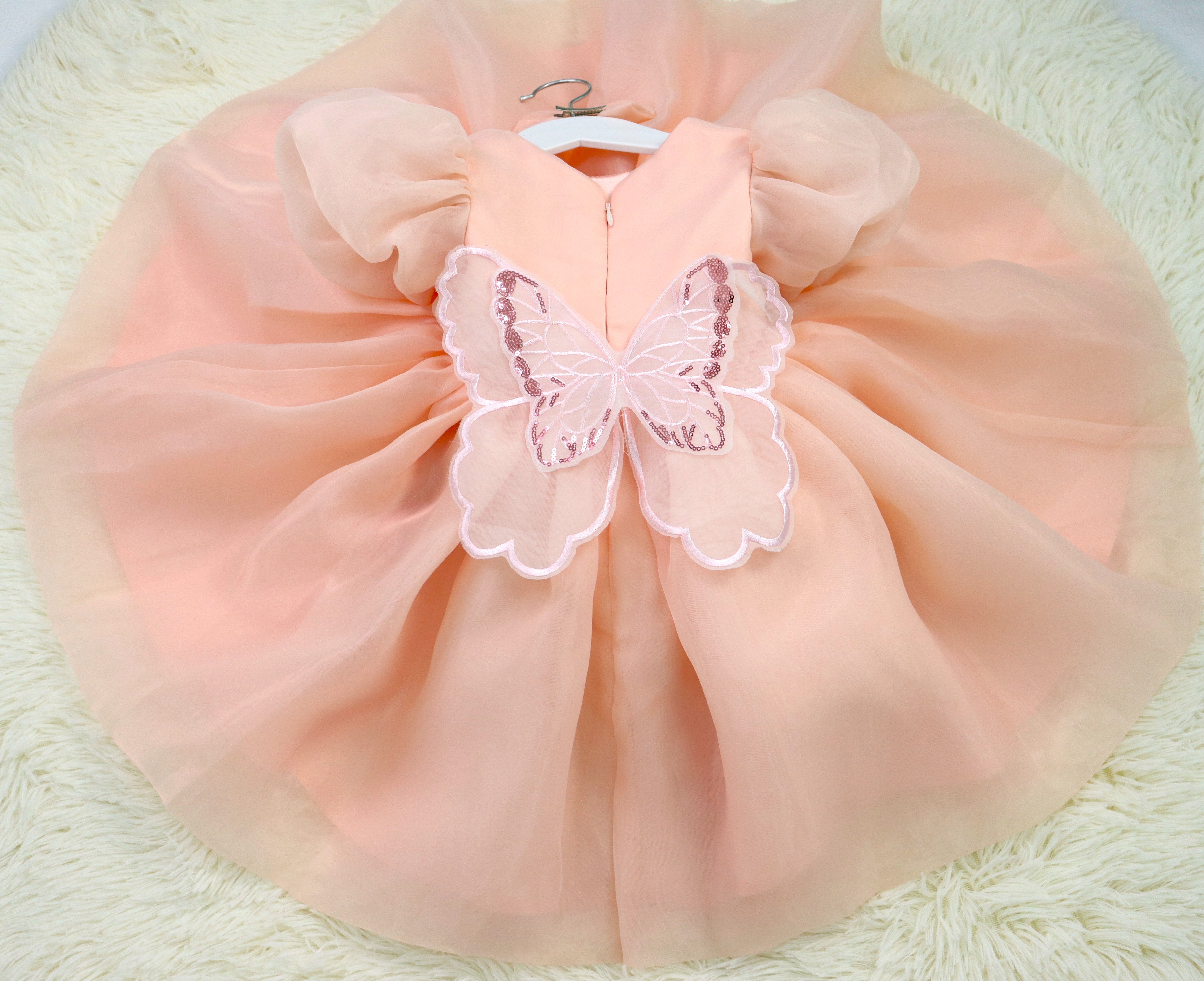 Baby Girl First Birthday Dress - Peach