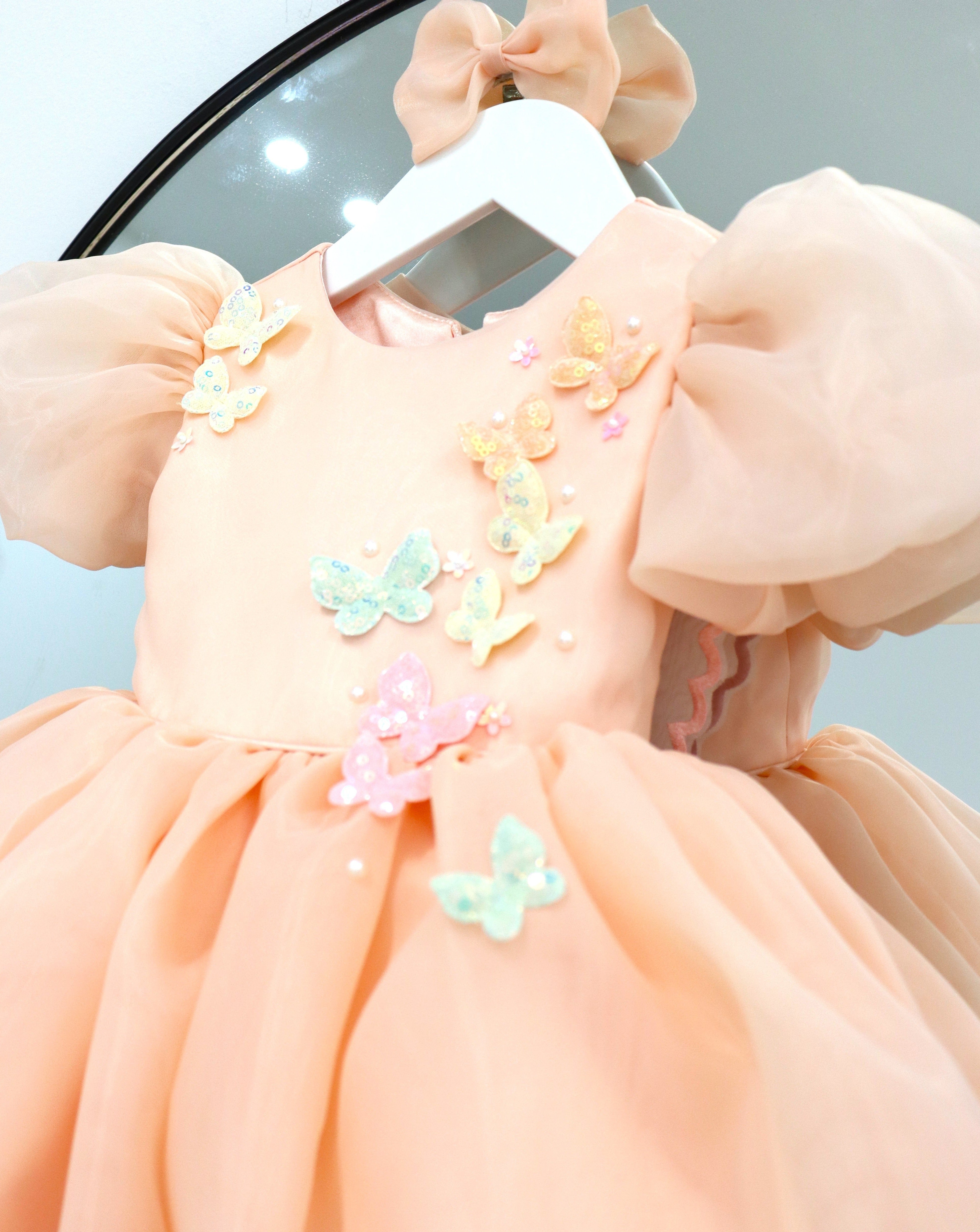 Baby Girl First Birthday Dress - Peach