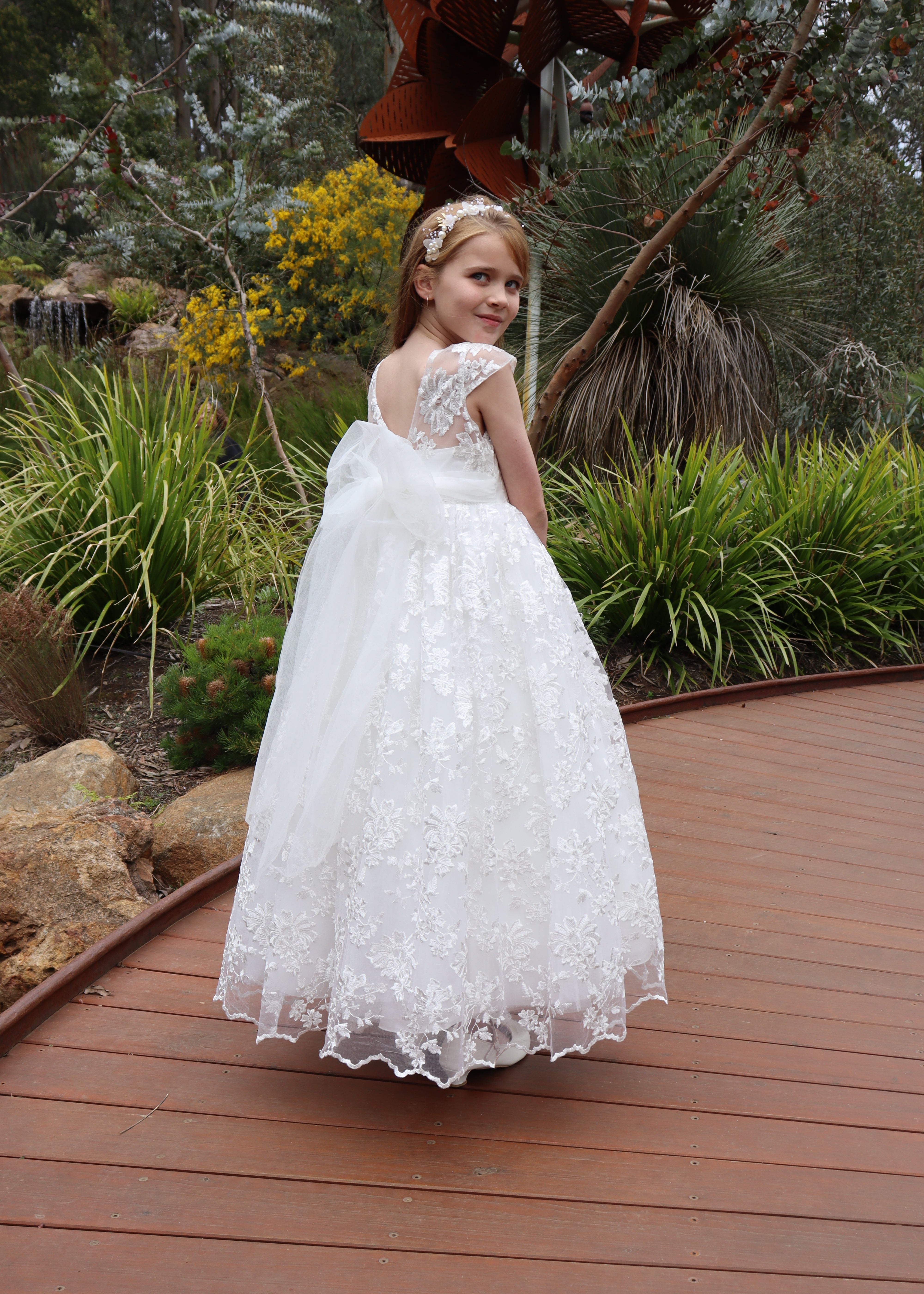 Girls First Communion Dress - Lace Gown