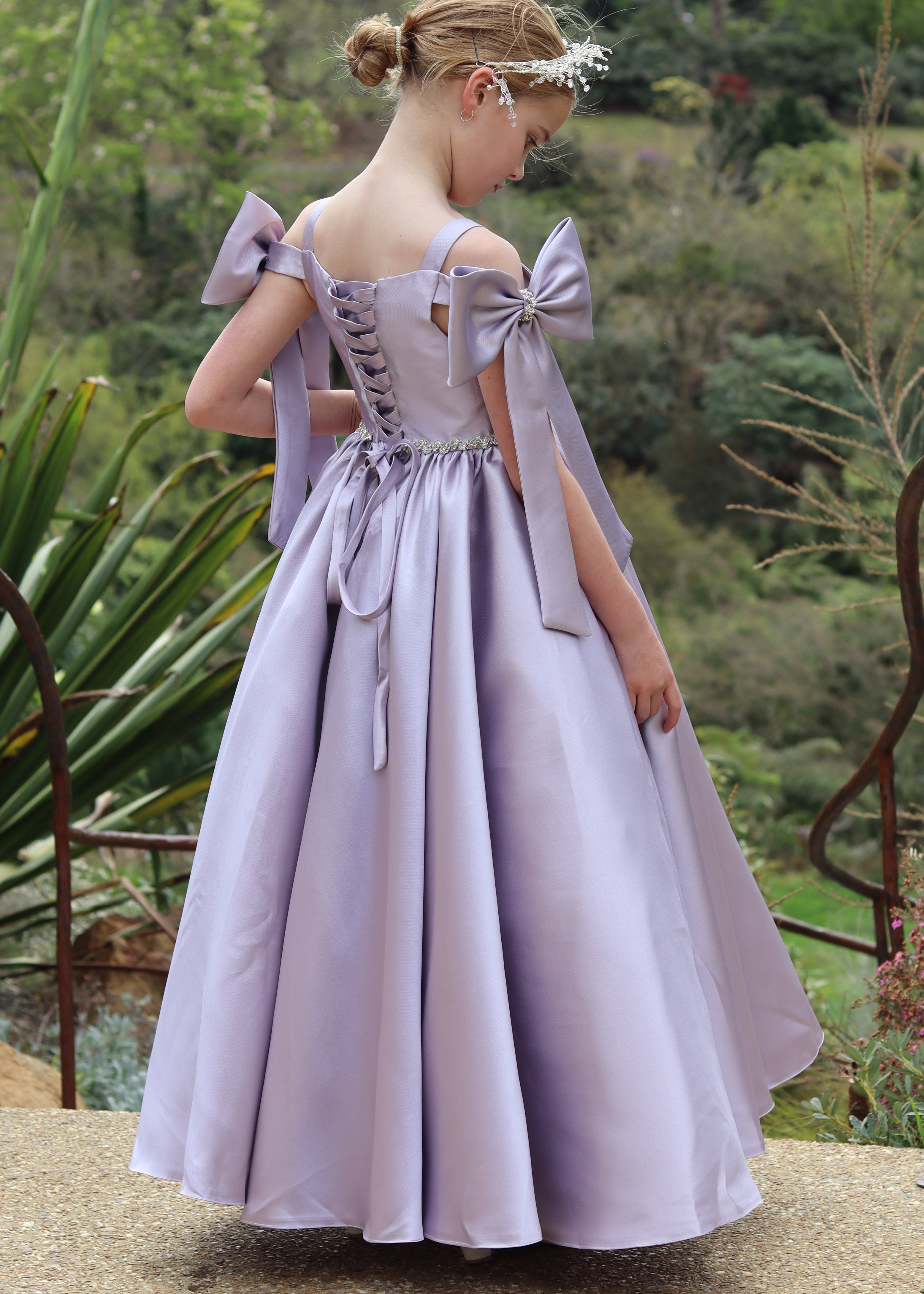 Girls Formal Wear Mikado Gown - Purple Dress