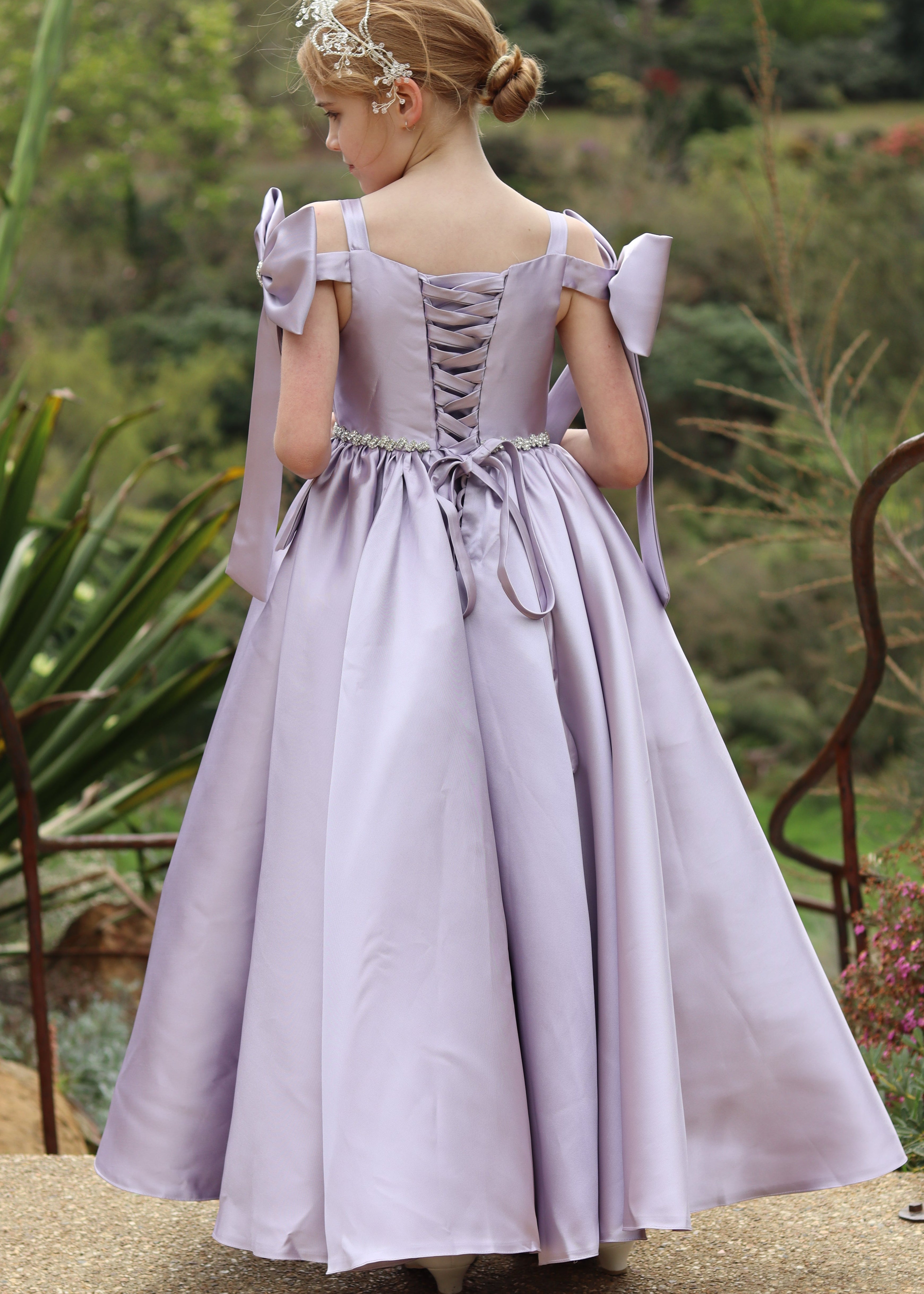 Girls Formal Wear Mikado Gown - Purple Dress