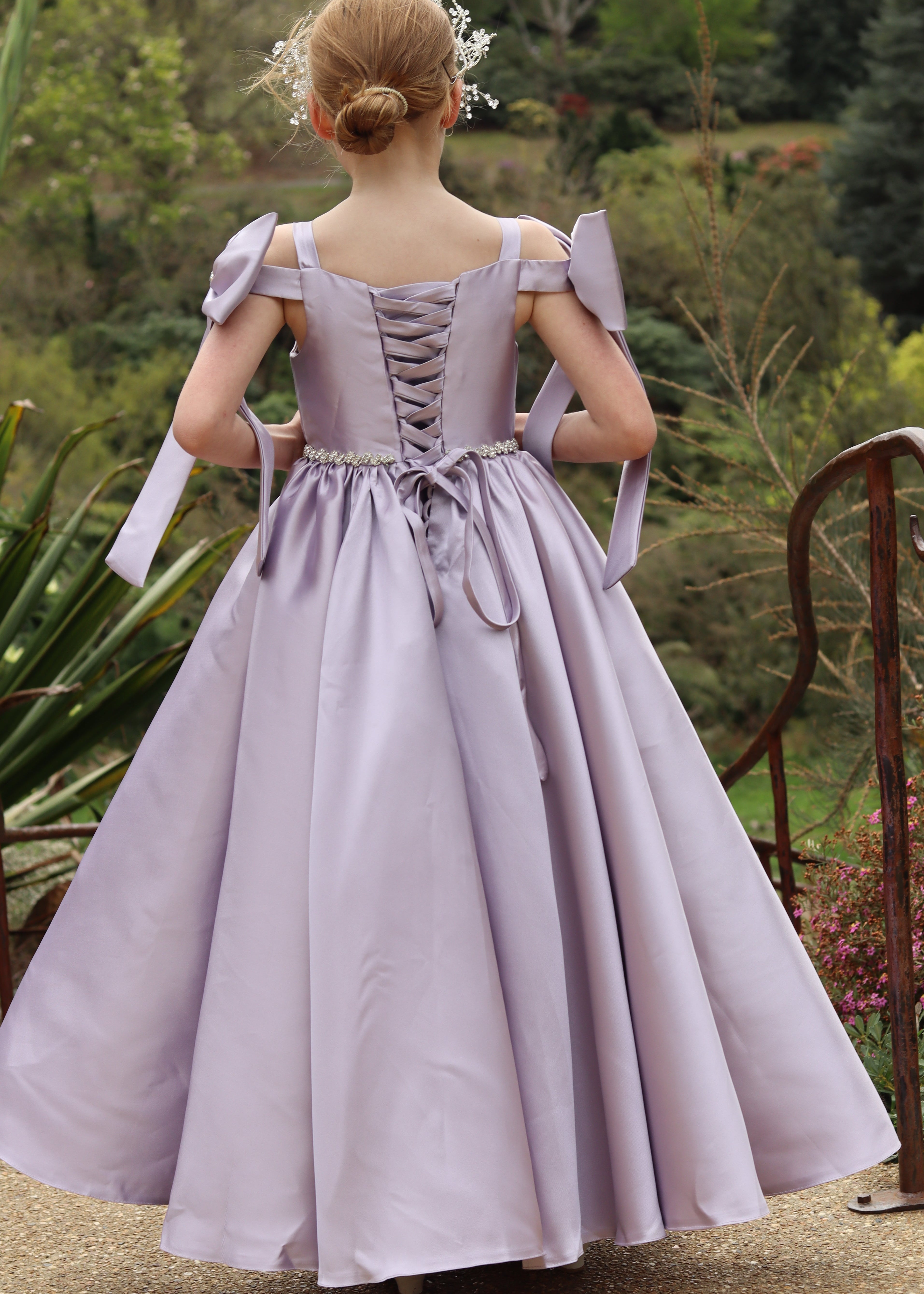 Girls Formal Wear Mikado Gown - Purple Dress