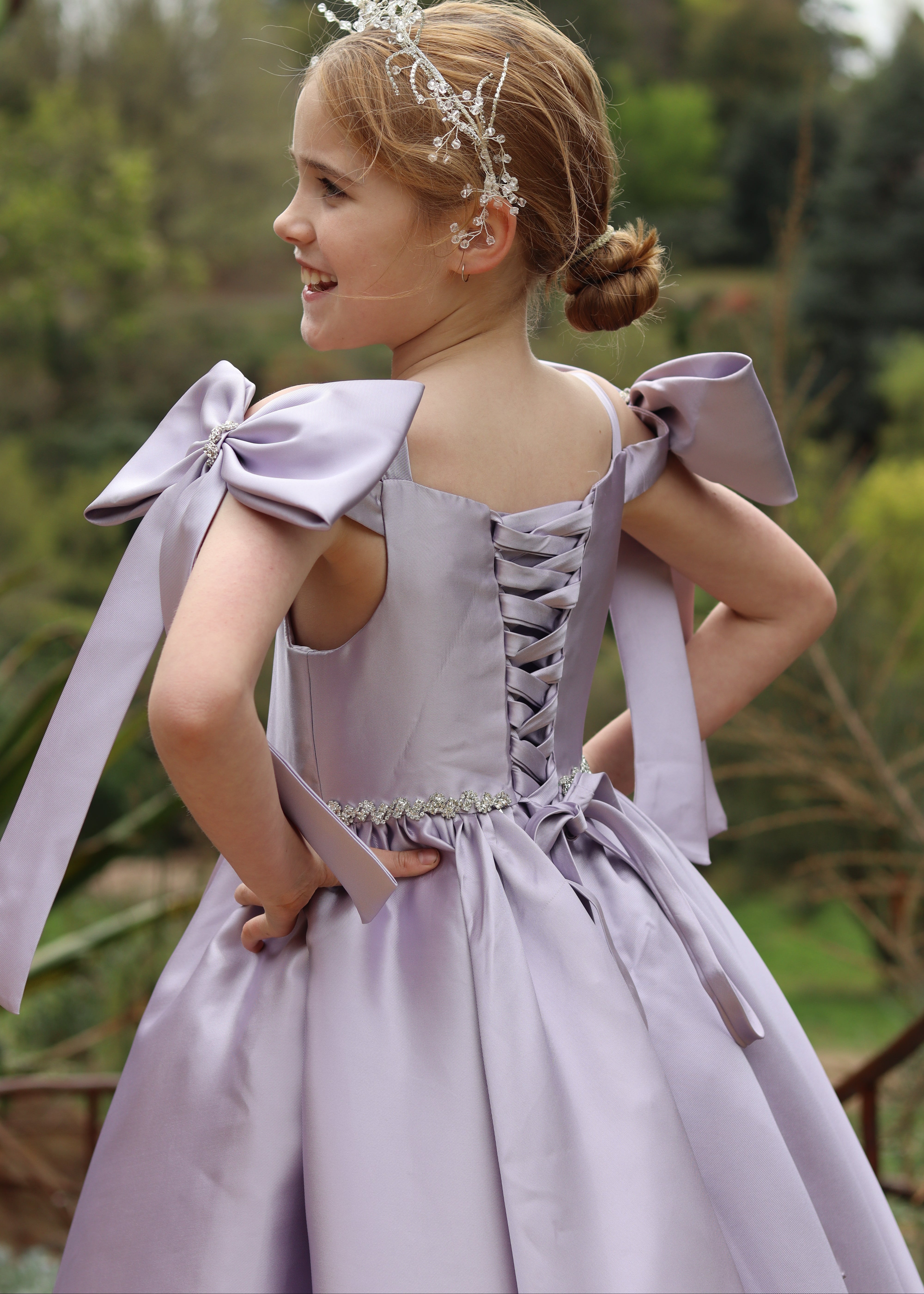 Girls Formal Wear Mikado Gown - Purple Dress