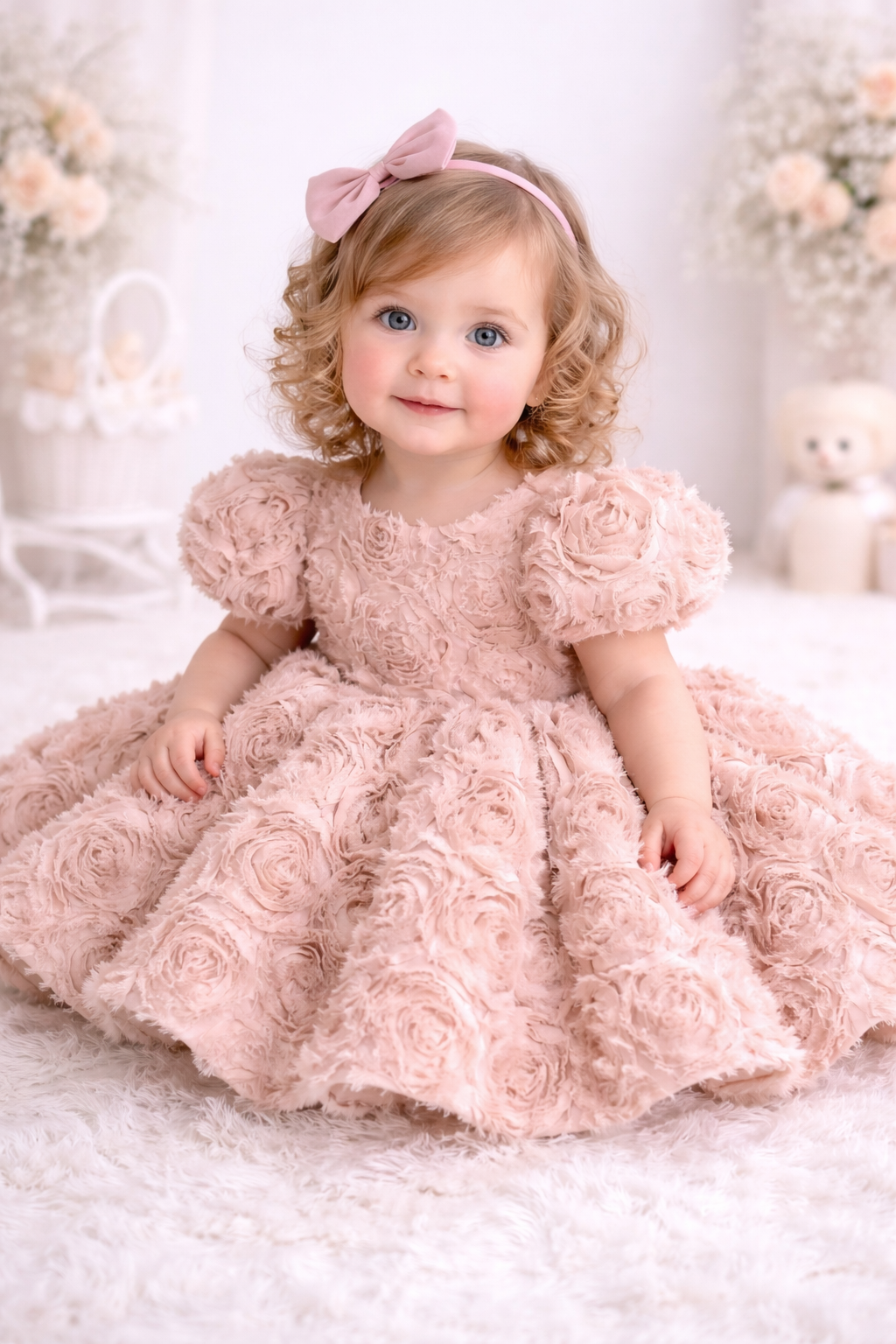 Baby Girl First Birthday Dress - Dusty Pink