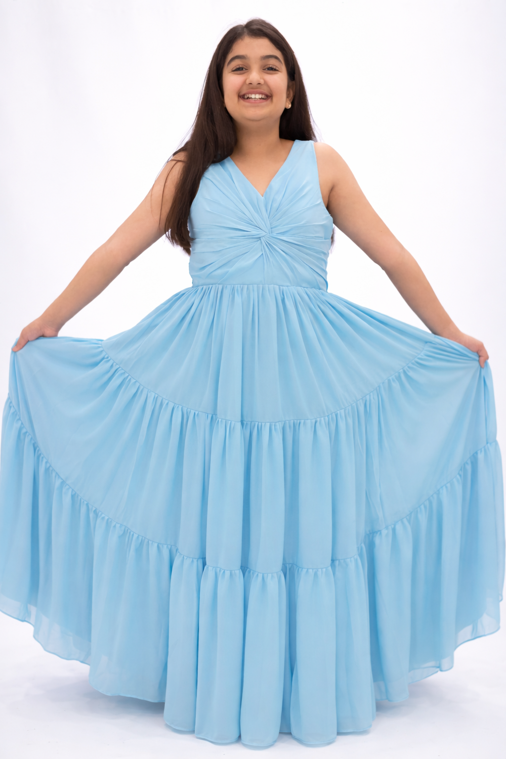 Saira Chiffon Dress - Blue Dress