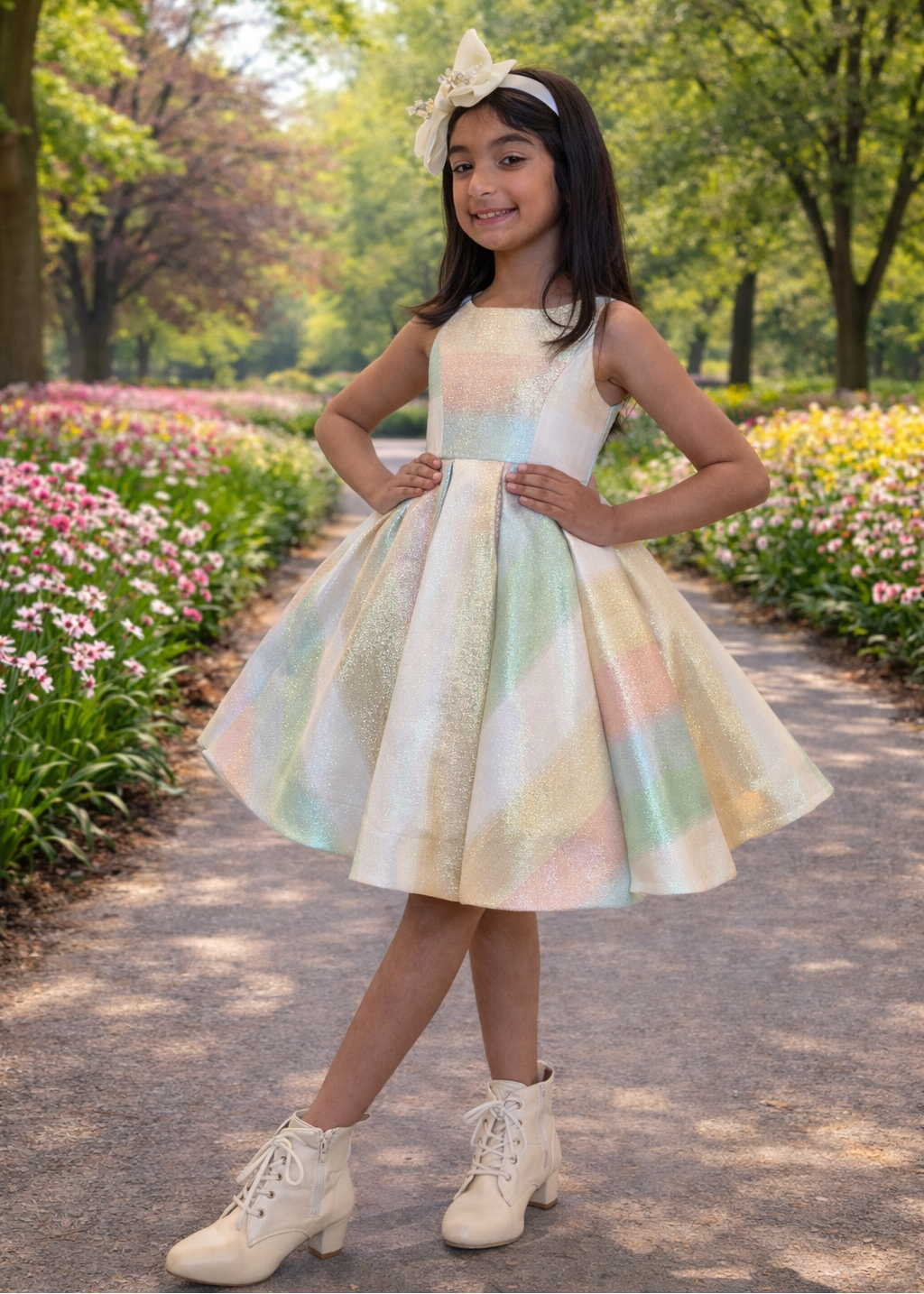 Little Girl Rainbow Dress - Sparkling Dress