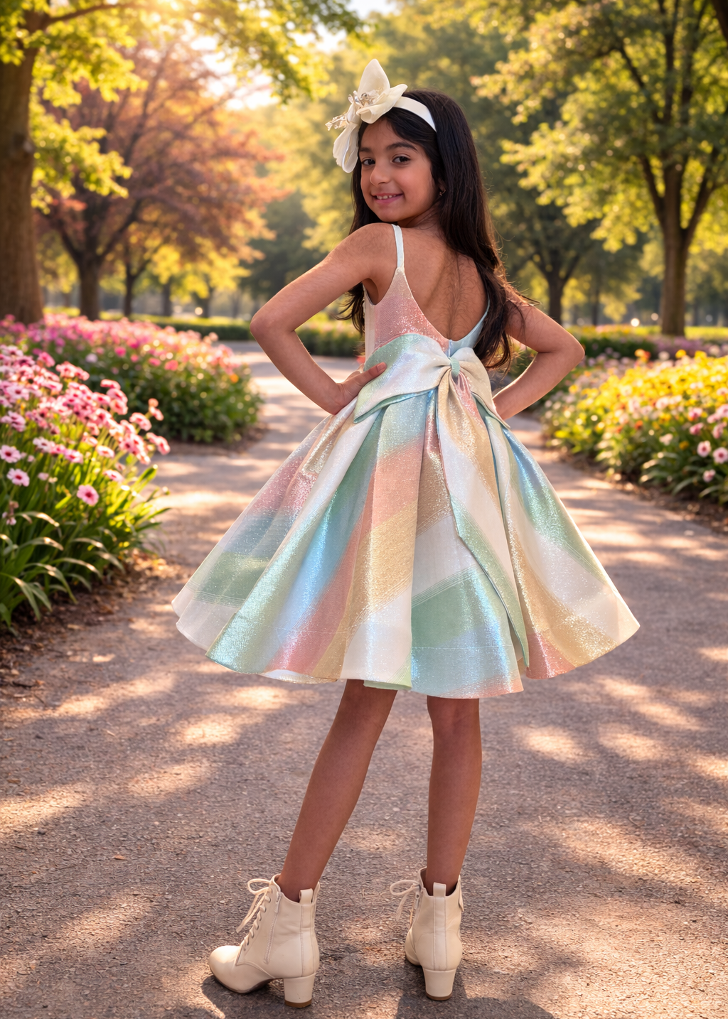 Little Girl Rainbow Dress - Sparkling Dress