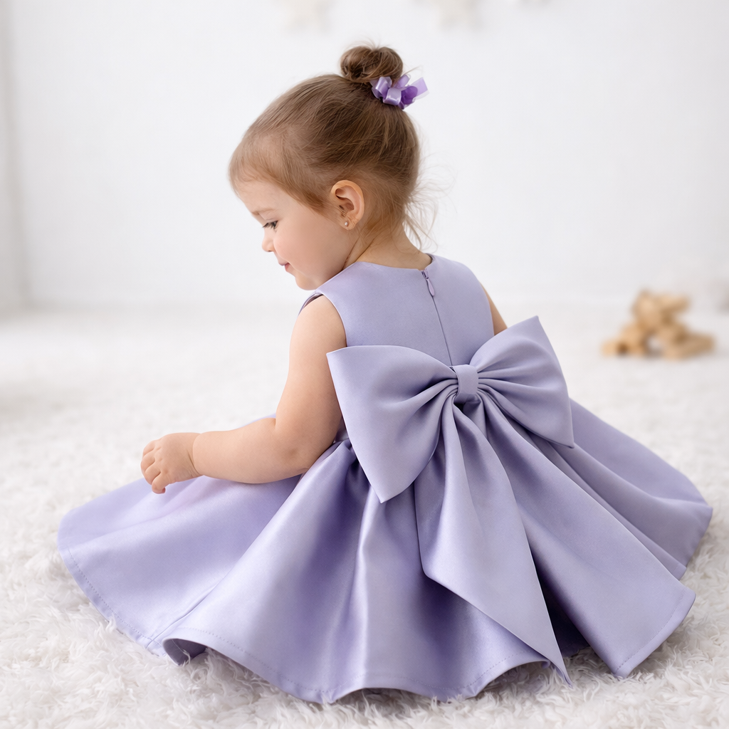 Little Girl Dress With Matching Jacket - Burgundy/Lilac