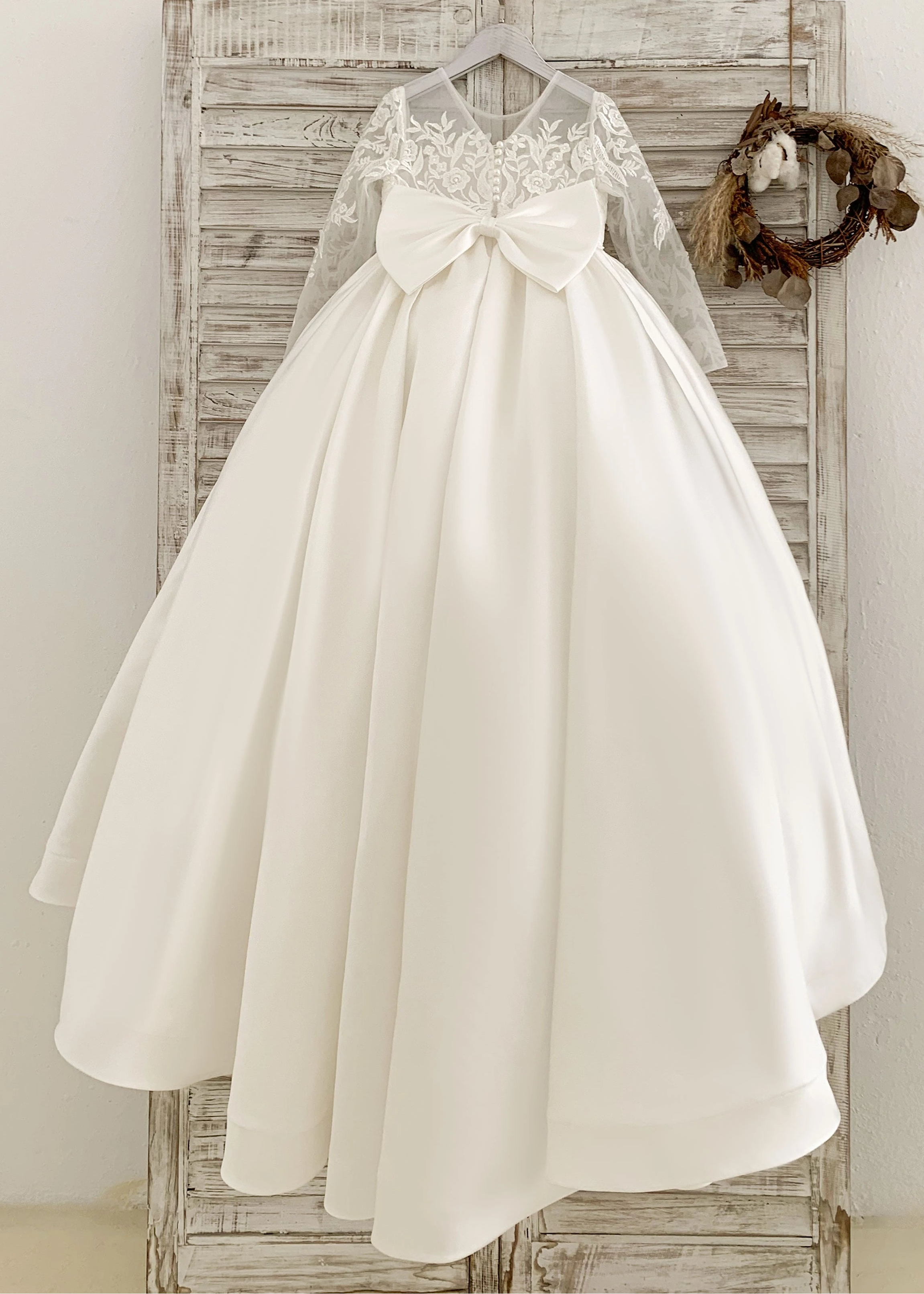 Pageant Gown Made To Order - Luxury Handmade Full Sleeve Satin Gown