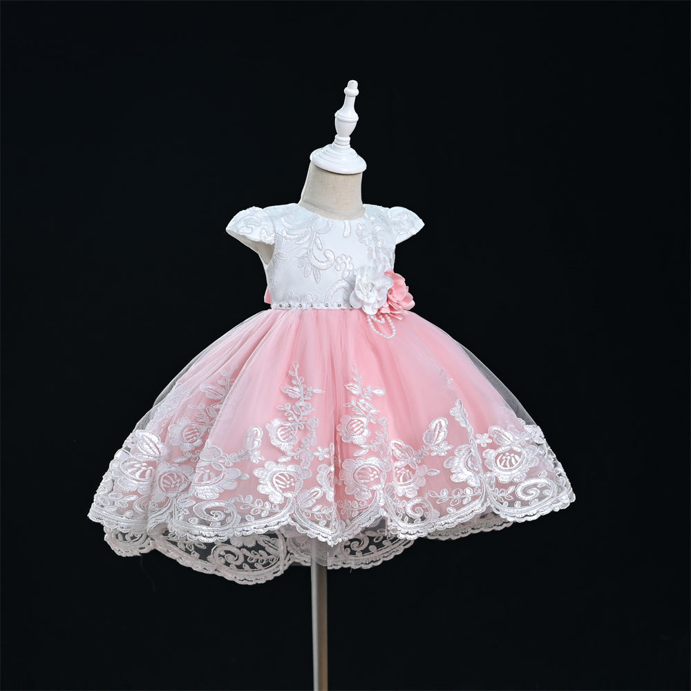 Baby Girl High Low Dress With Headpiece