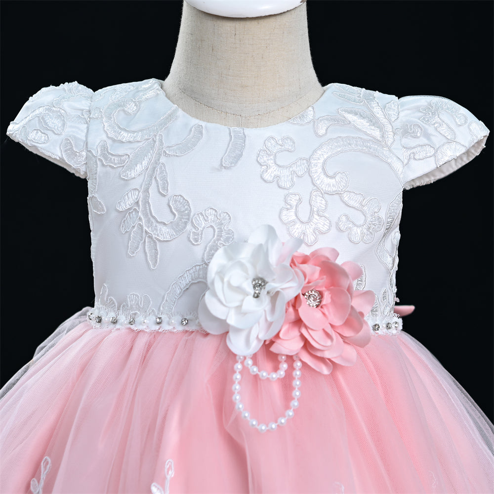 Baby Girl High Low Dress With Headpiece