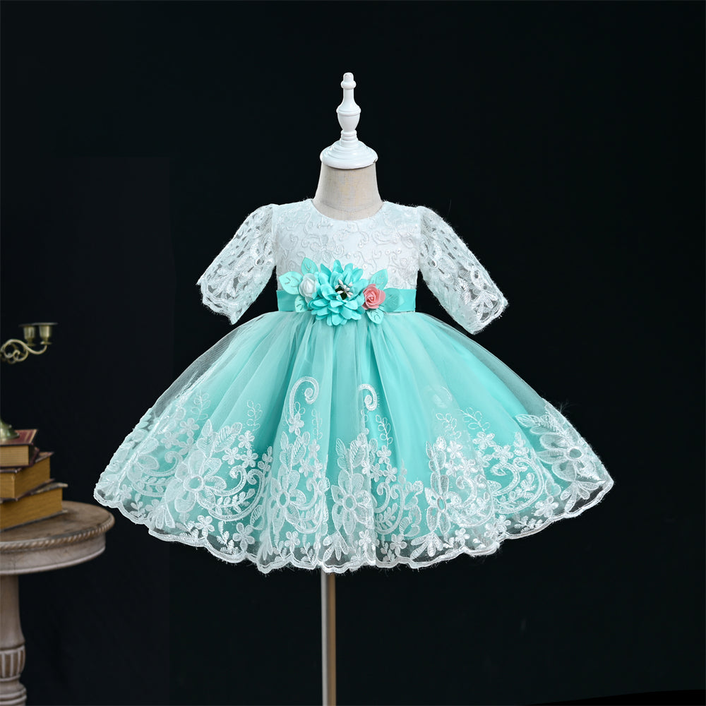 Baby Girl Lace Dress With Headpiece - 2 colours