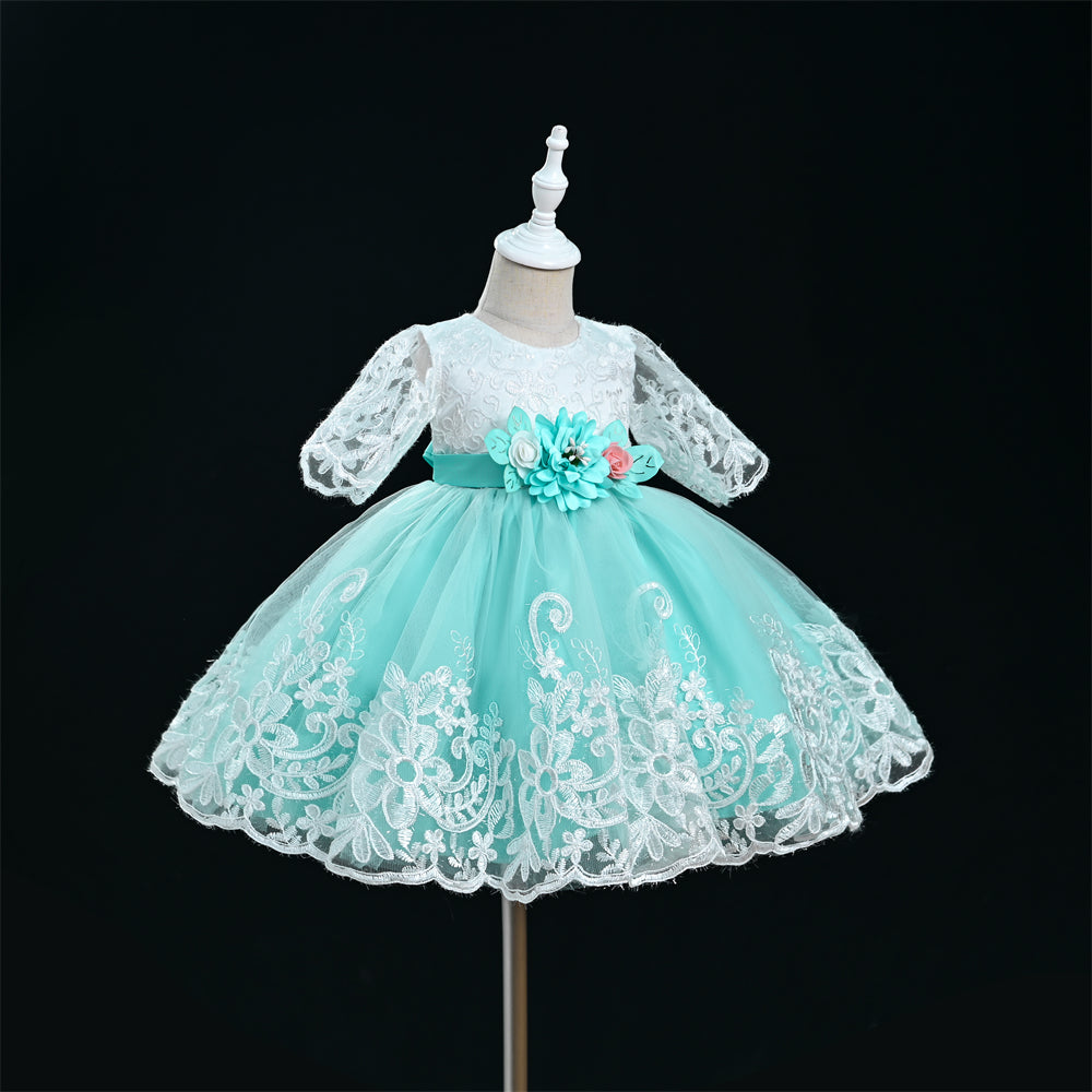 Baby Girl Lace Dress With Headpiece - 2 colours