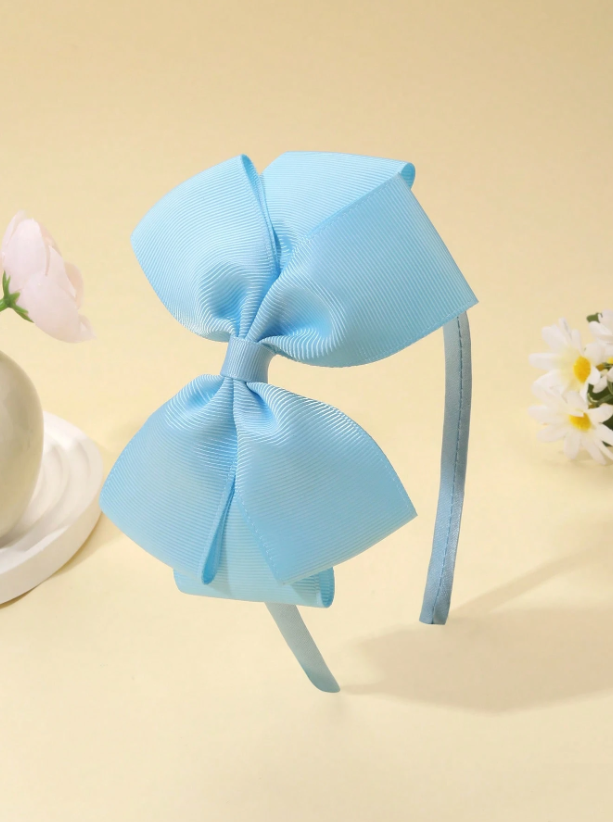 Little Girl Blue Bow Headband 