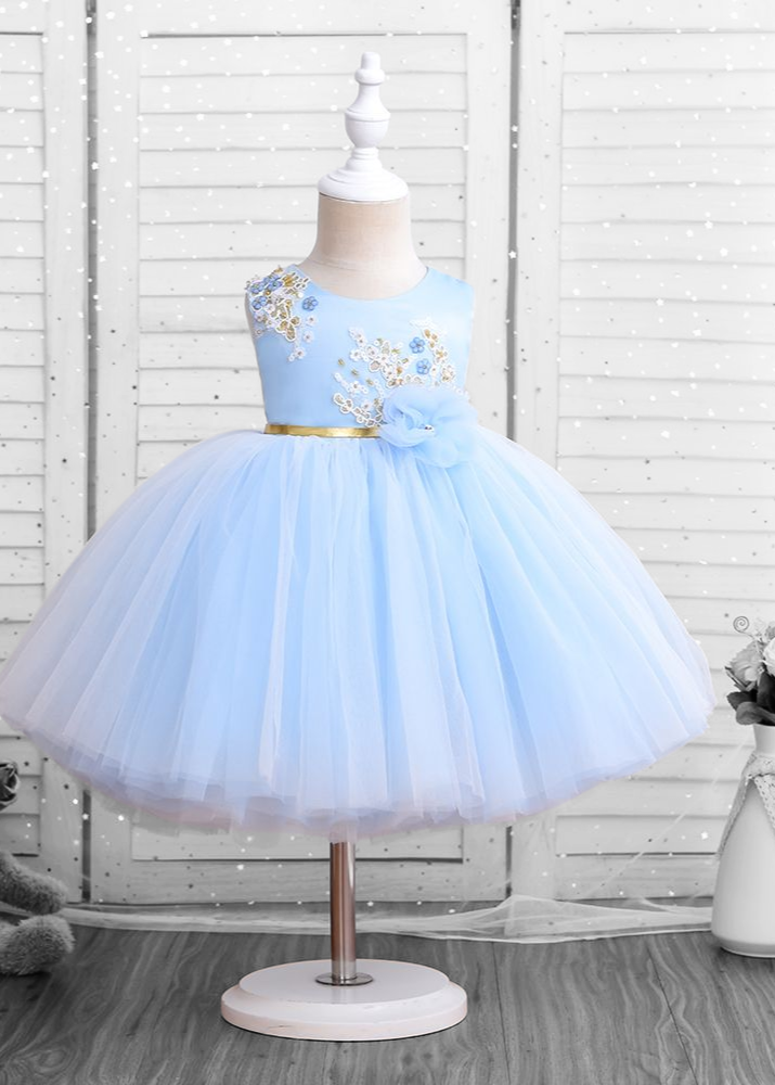 Little Girl Blue Dress - Puffy Dress