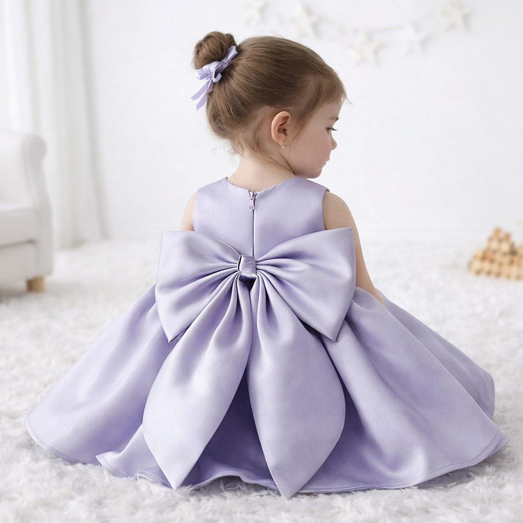 Little Girl Dress With Matching Jacket - Burgundy/Lilac