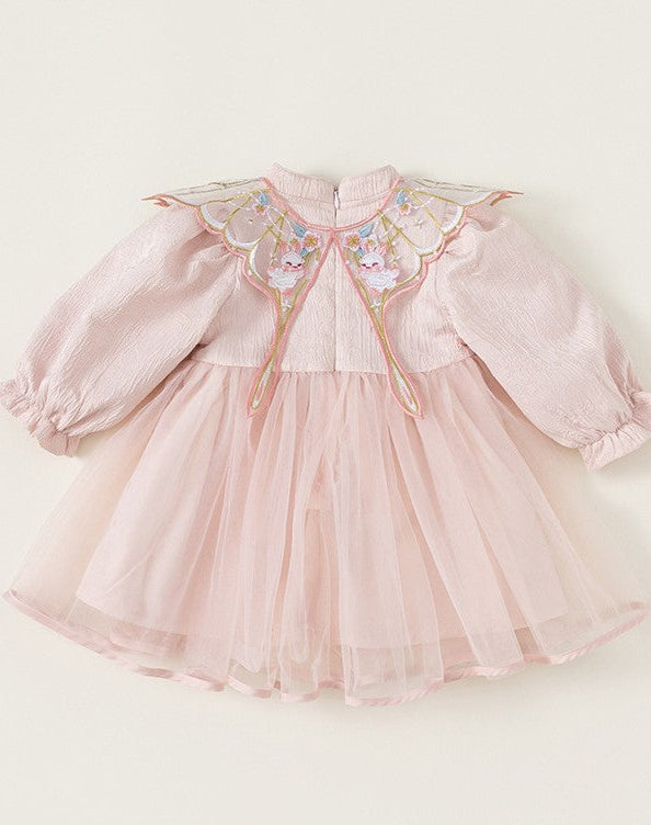 Little Girl Full Sleeve Peach Dress 