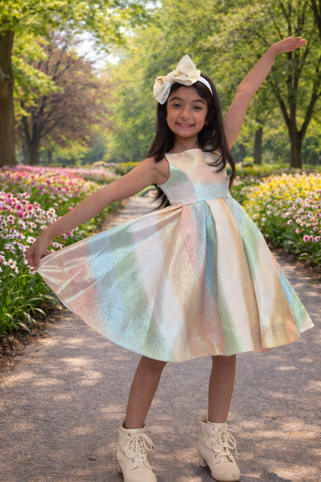 Little Girl Rainbow Dress - Sparkling Dress