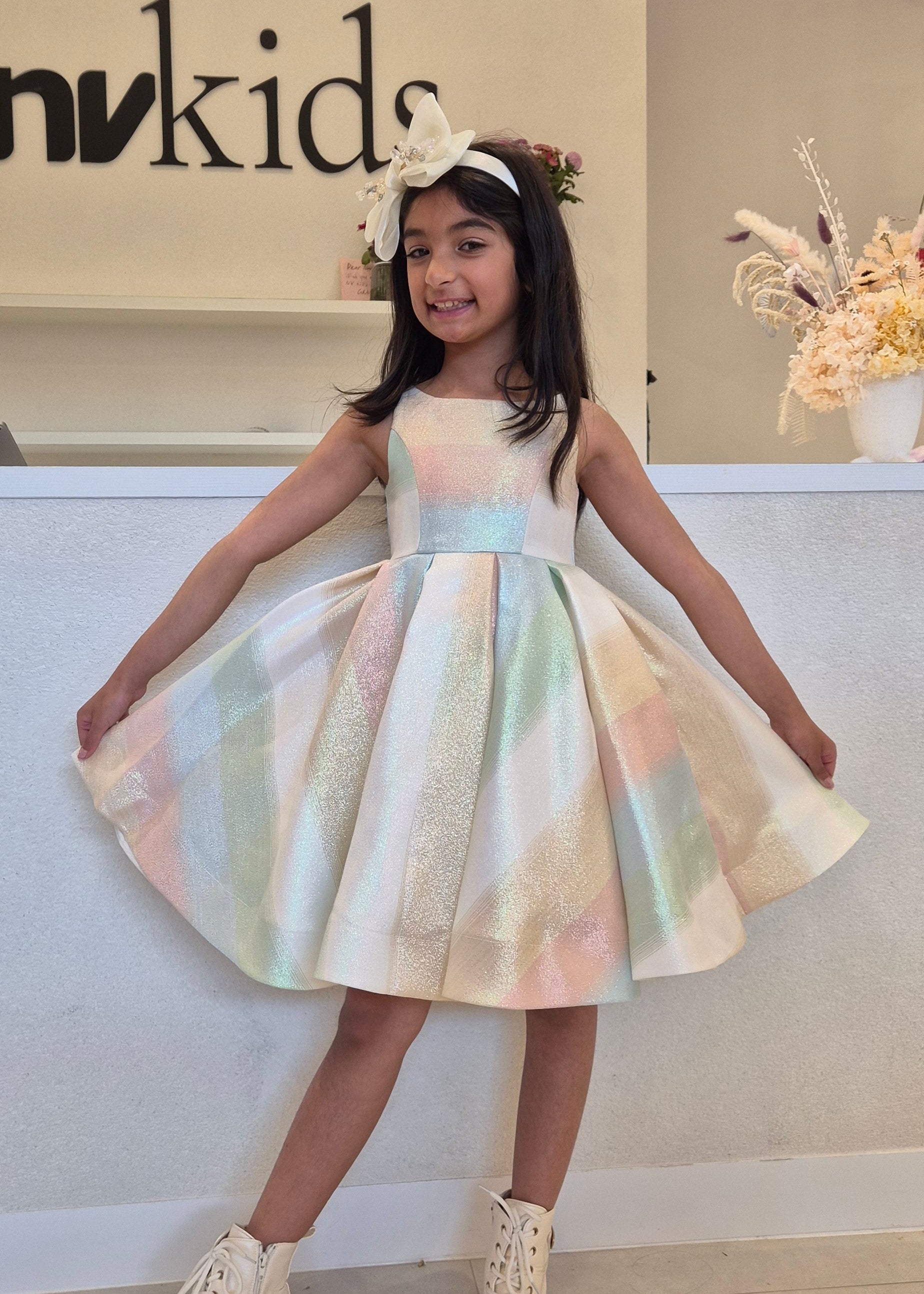 Little Girl Sparkling Rainbow Dress