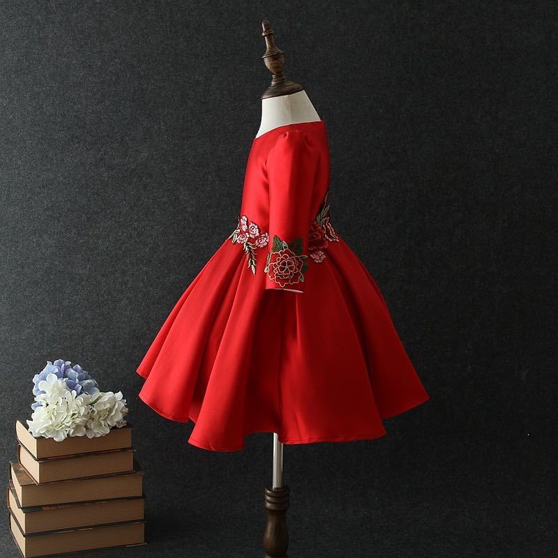 Classy Silk Cotton Red Dress - Christmas Dress