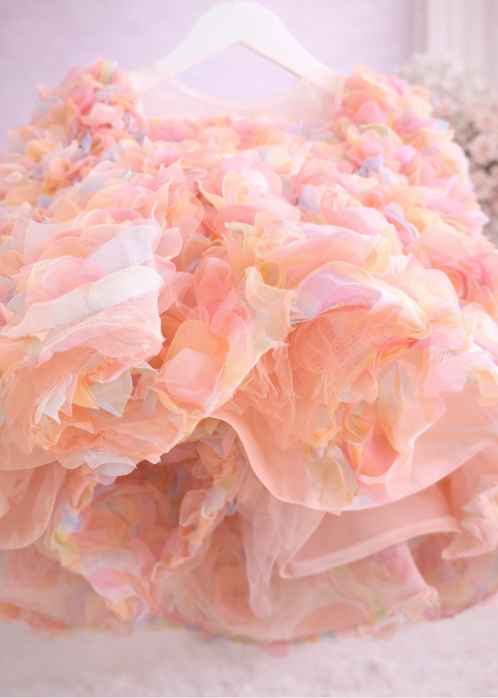 Baby Girl First Birthday Dress - Peach Rosette