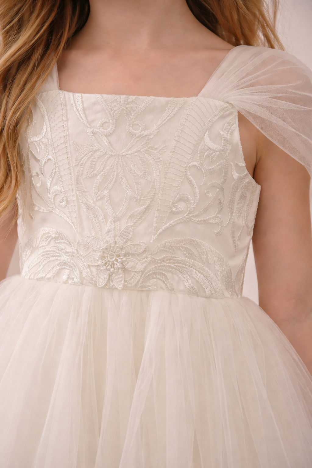 Mia Ivory Flower Girl Dress - Lace Tulle dress