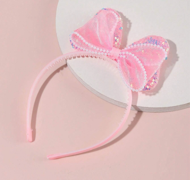 Pink Sequin Bow