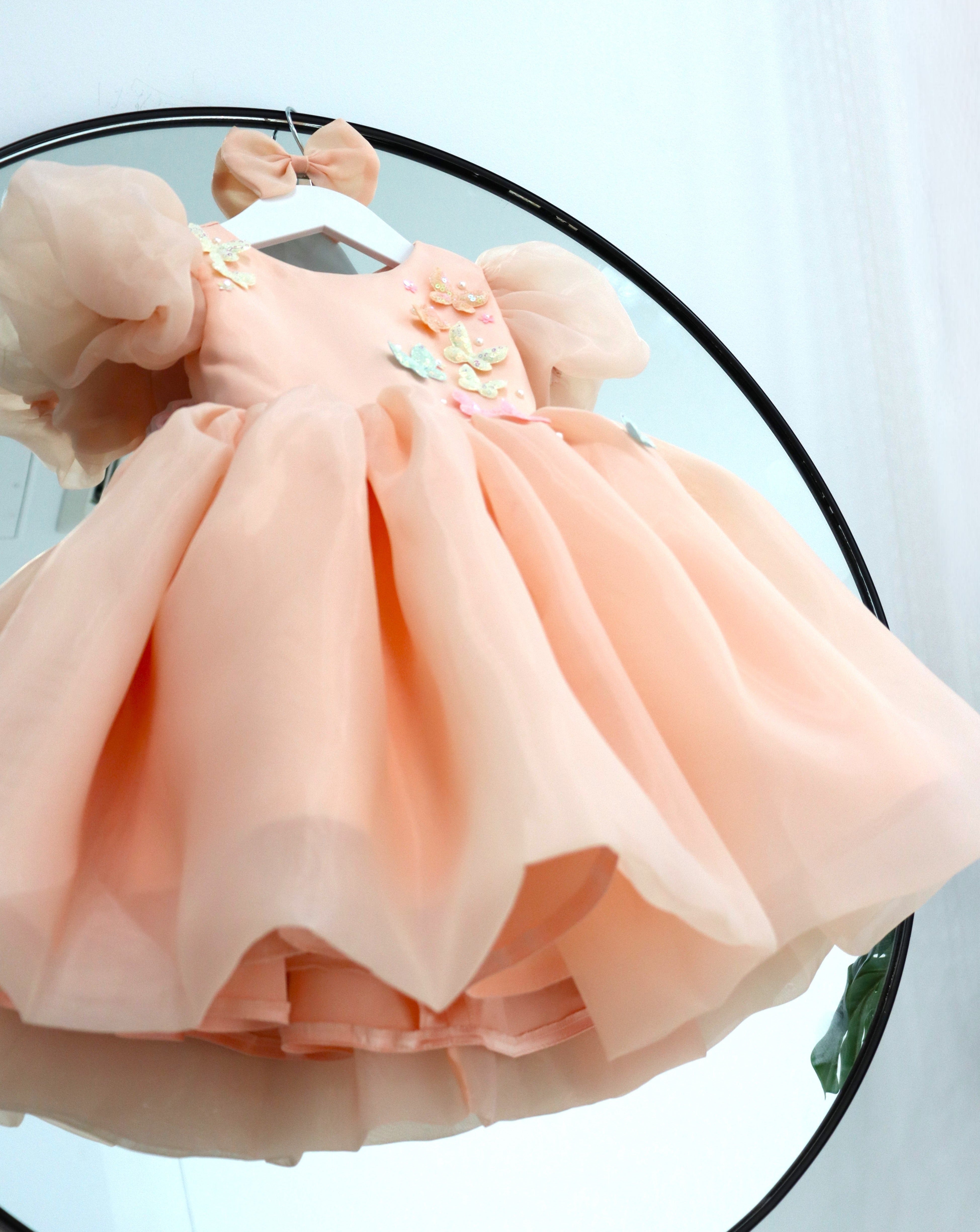 Baby Girl First Birthday Dress - Peach