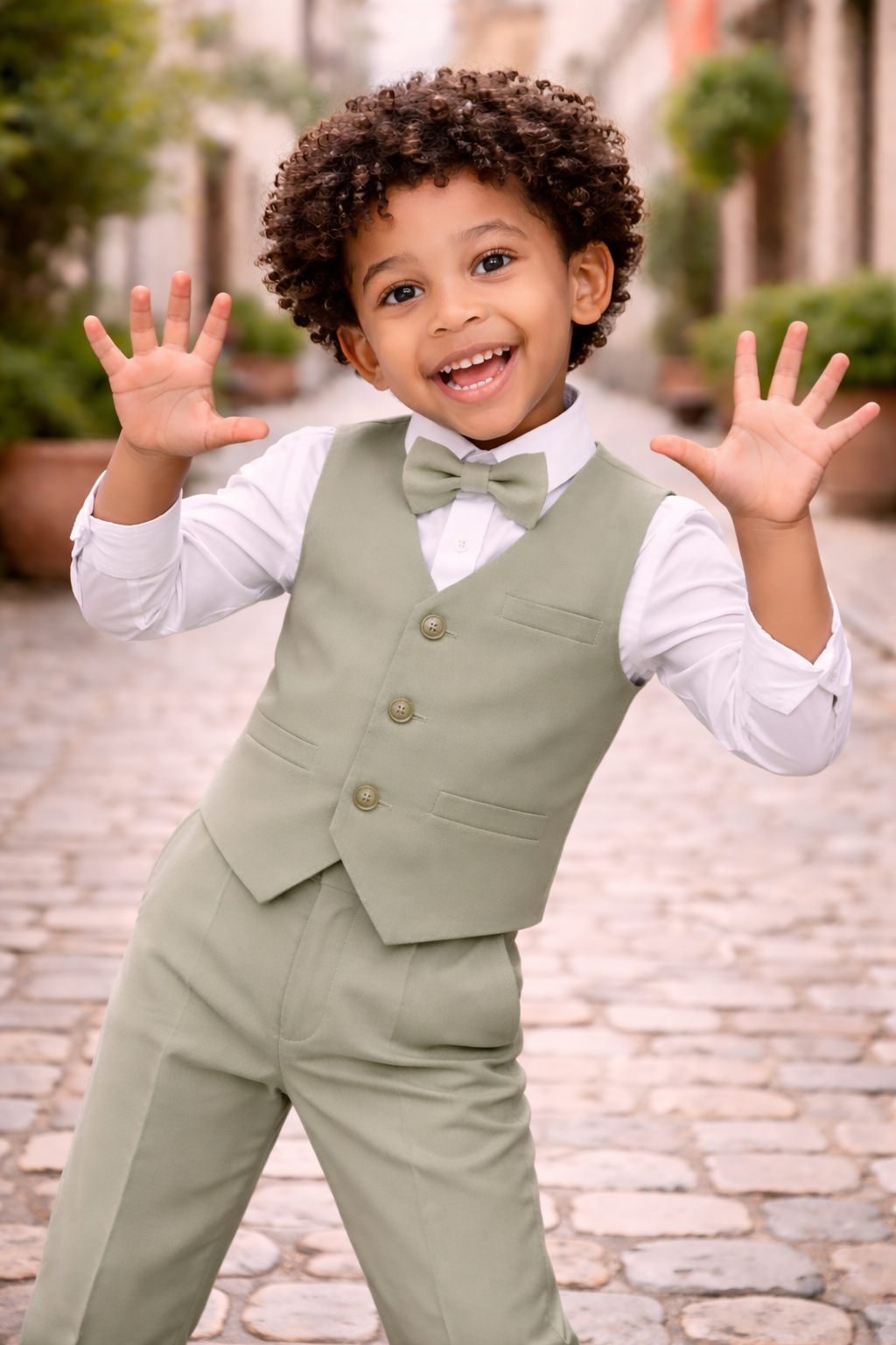 Boys Formal Suit Set - Sage Green Suit