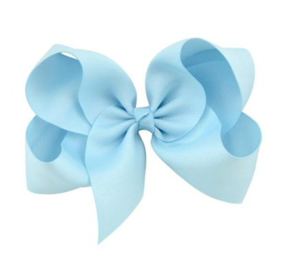 Girls Extra Large Blue Bow Head Clip