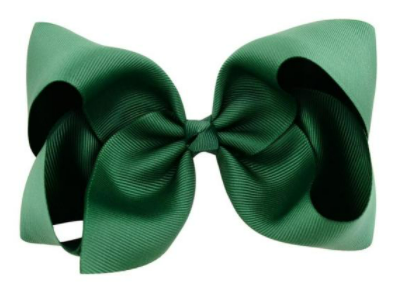 Girls Extra Large Green Bow Head Clip