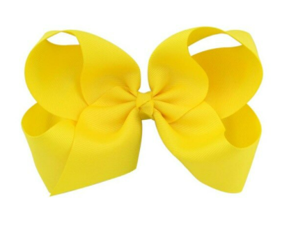 Girls Extra Large Yellow Bow Head Clip