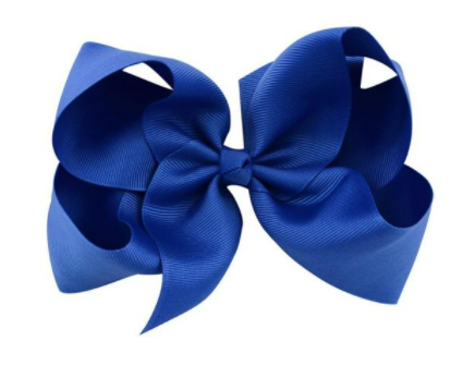 Girls Extra Large Dark Blue Bow Head Clip