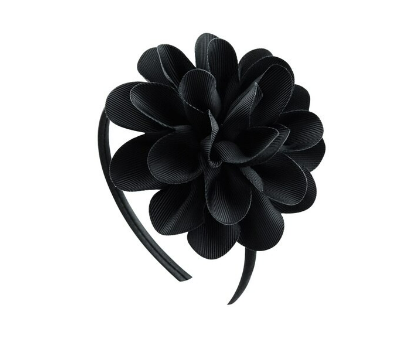 Big Black Ribbon Flower Hairband