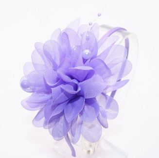 High Quality Chiffon Big Purple Flowers Headband