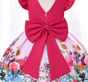 Boutique Floral Dress With Big Bowknot