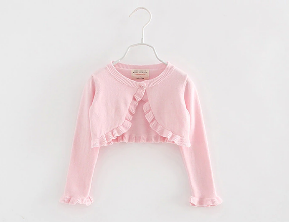 Girls Pink Knit Cardigan