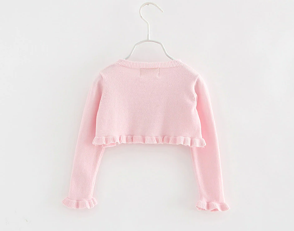 Girls Pink Knit Cardigan