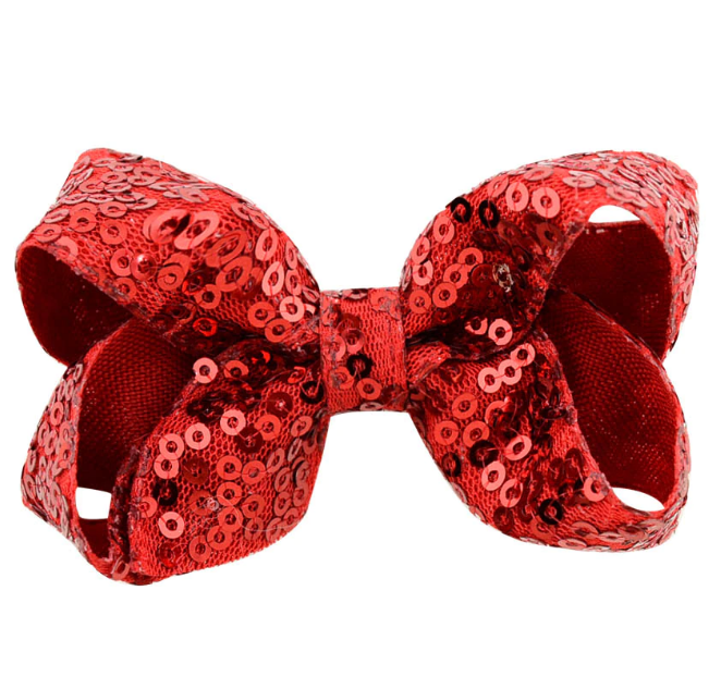 Red Sequin Bow Head Clip
