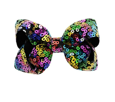 Multicolour Sequin Bow Head Clip