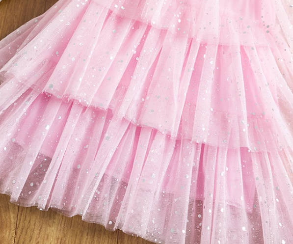 Girls Pink Tutu Dress With Ruffle Layers