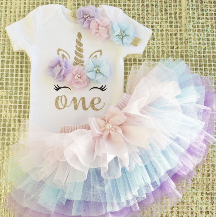 Baby Girl First Birthday Tutu Unicorn Dress