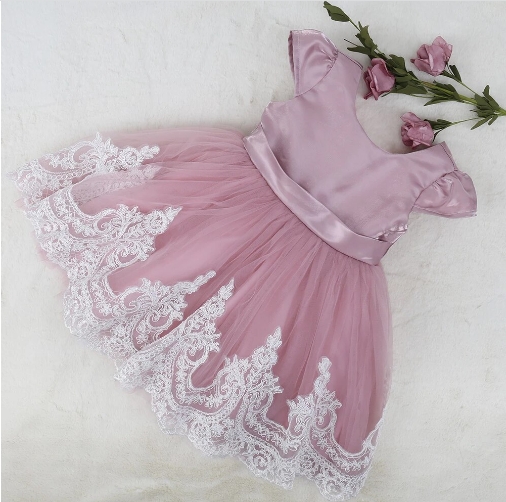 Baby Girl Mauve Lace Dress